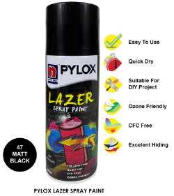 Pylox Lazer Spray Paint Gloss Black No.48 Nippon